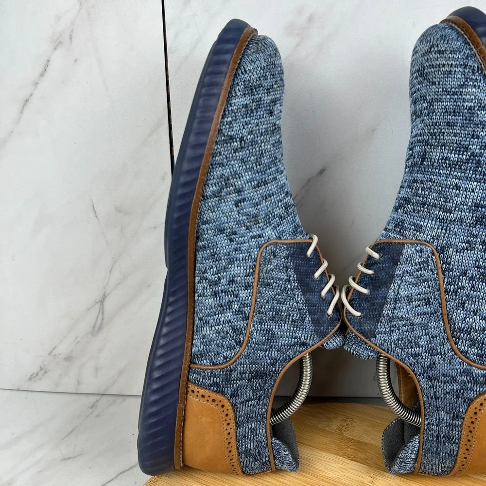 Martin Dingman Countryaire Mens Size 10 M Blue Fly Knit Slip On Shoes 740464